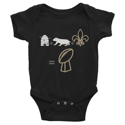 Honey+ Badger + Flur De Lis = Champion Infant Onesie