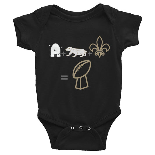 Honey+ Badger + Flur De Lis = Champion Infant Onesie