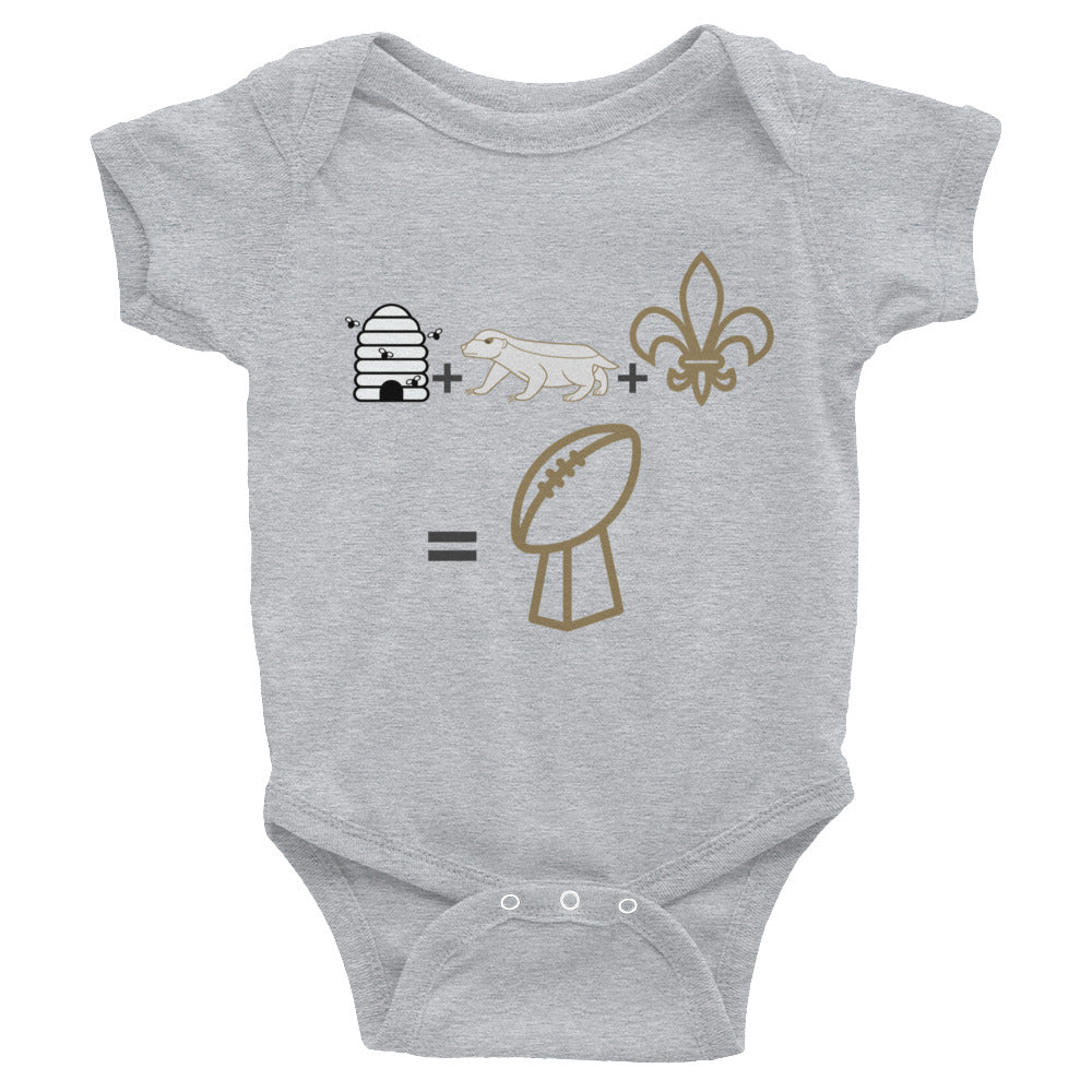 Honey+ Badger + Flur De Lis = Champion Infant Onesie