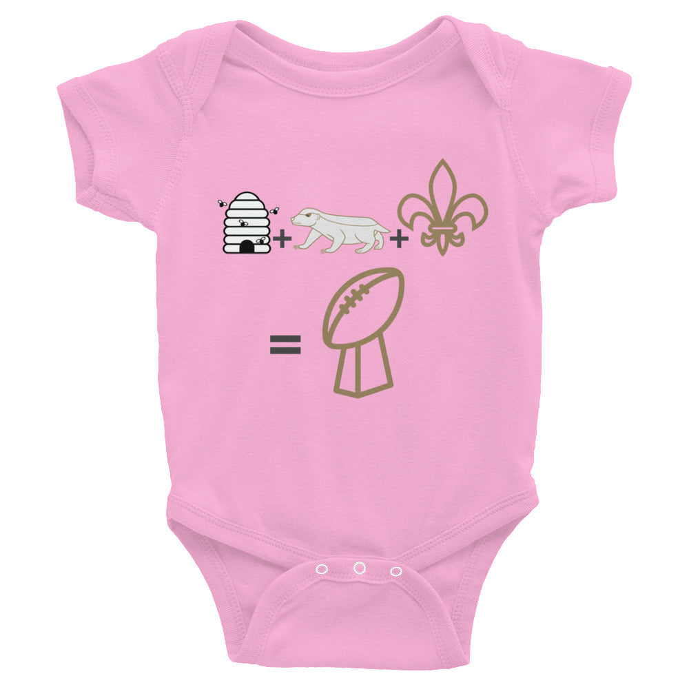 Honey+ Badger + Flur De Lis = Champion Infant Onesie