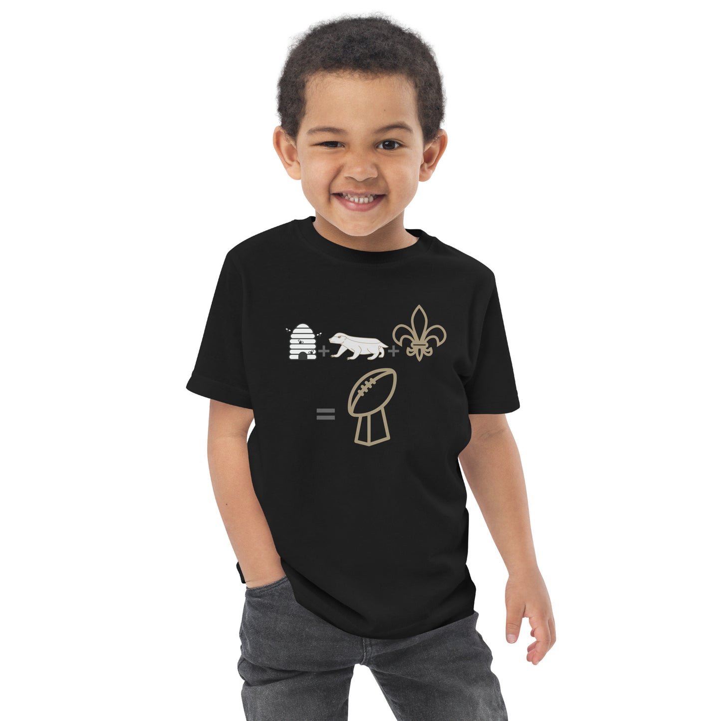 Toddler Honey + Badger + Flur De Lis = Champion T-Shirt